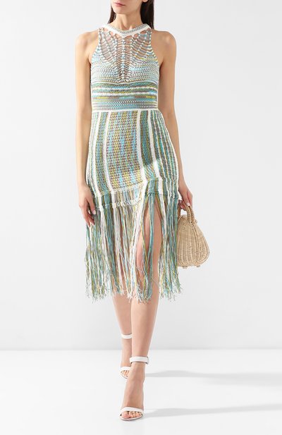 Хлопковое платье M MISSONI бирюзового цвета по цене 94300 руб., арт. 2DG00111/2K000A, фото 2 Хлопковое платье M MISSONI, арт. 2DG00111/2K000A, фото 2
