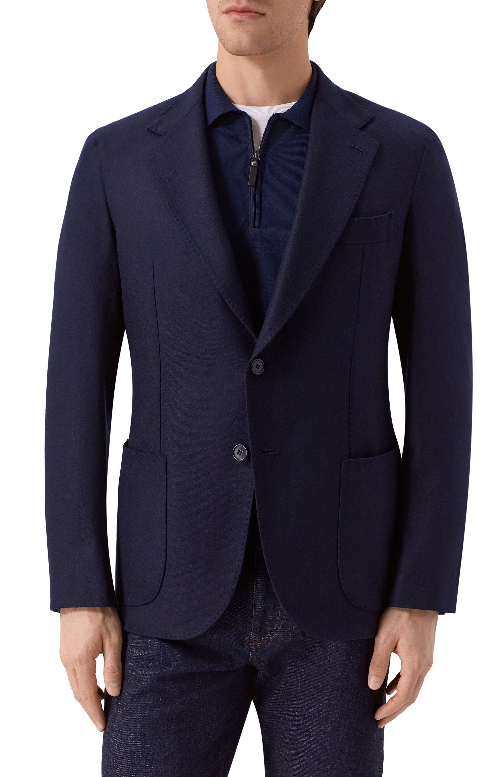 Шерстяной пиджак ANDREA CAMPAGNA темно-синего цвета по цене 222000 руб., арт. VATICAN0/T25251-1/8, фото 4 Шерстяной пиджак ANDREA CAMPAGNA, арт. VATICAN0/T25251-1/8, фото 4