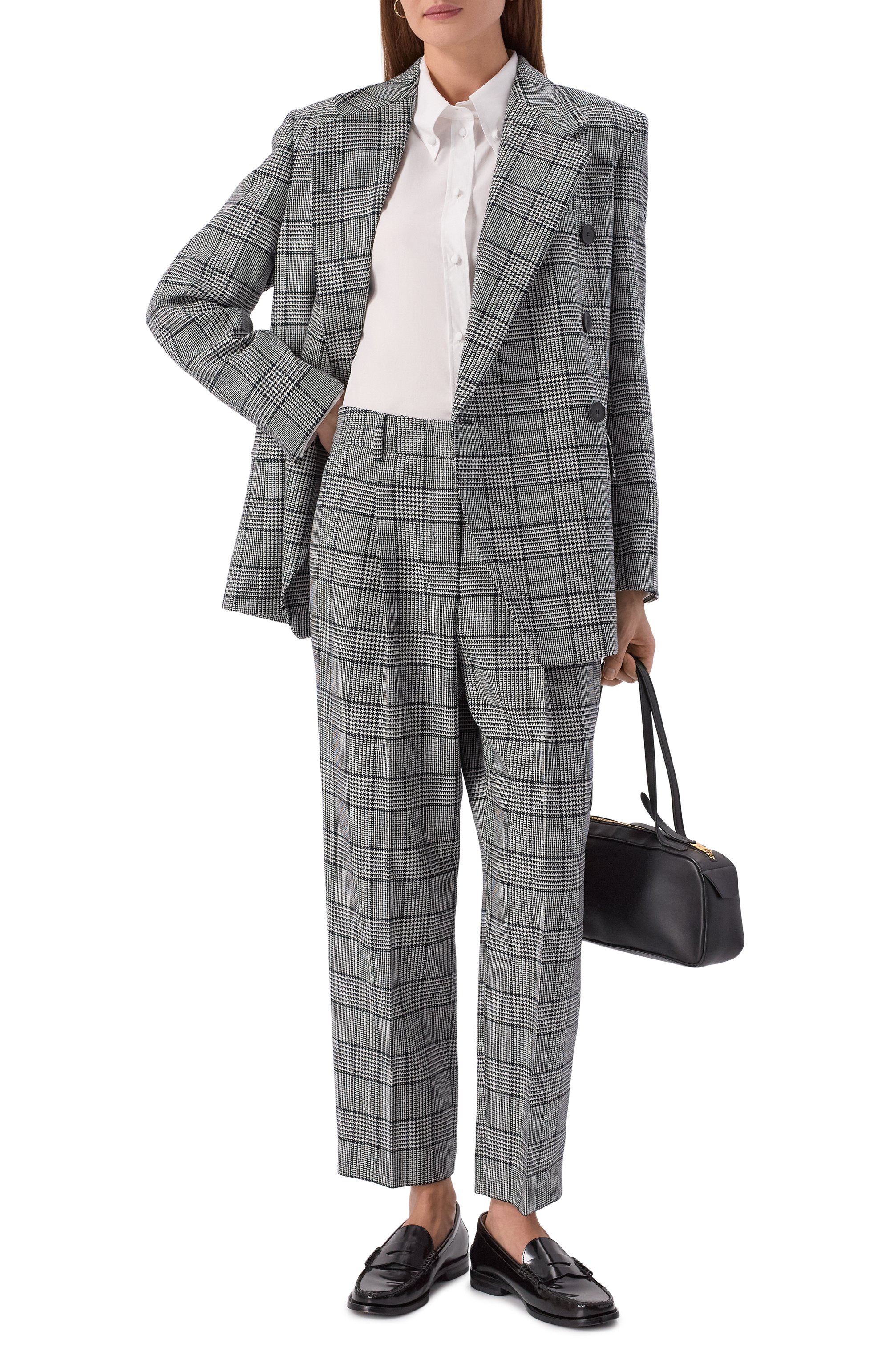 Шерстяные брюки WINDSOR черно-белого цвета по цене 58100 руб., арт. 52 DH711V 10019854, фото 2 Шерстяные брюки WINDSOR, арт. 52 DH711V 10019854, фото 2