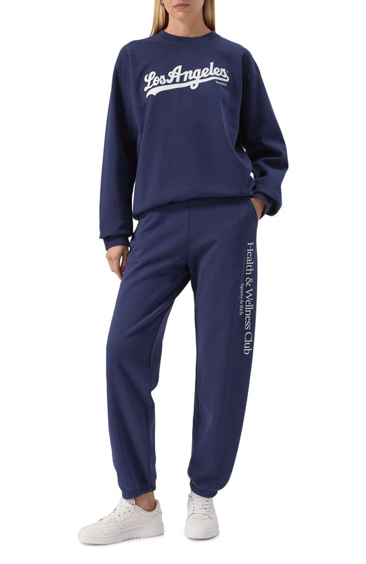 Хлопковый свитшот Sporty & Rich x LA Dodgers Sporty and Rich ST071627667BL106 Синий  ST071627667BL106 Фото 2