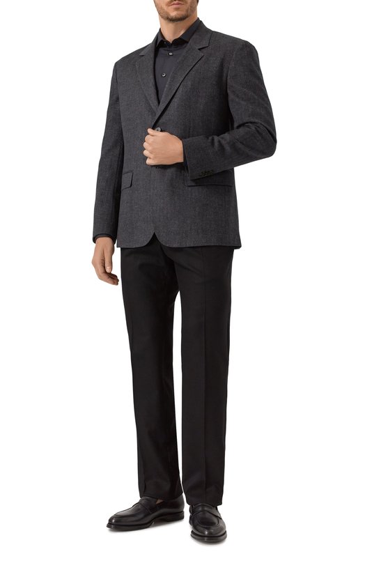 Хлопковая сорочка Zegna 9MS0MT/CT1058 Чёрный  9MS0MT/CT1058 Фото 2
