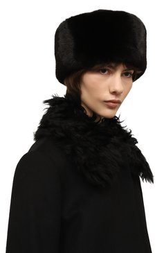 Женская шапка джулия из меха норки FURLAND черного цвета, арт. 0034602110180600000 | Фото 2 (Материал: Натуральный мех; Материал сплава: Проставлено; Нос: Не проставлено; Женское Кросс-КТ: Мех)
