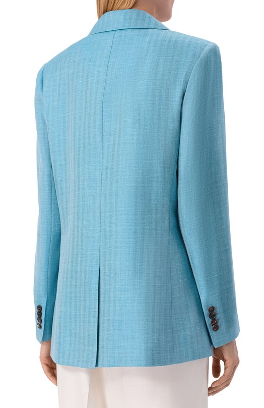 Жакет из шерсти и шелка Kiton D61528K0941E Голубой  D61528K0941E Фото 4