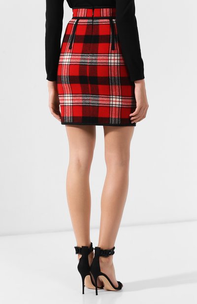 Шерстяная юбка DSQUARED2 красного цвета по цене 35250 руб., арт. S75MA0666/S52054, фото 4 Шерстяная юбка DSQUARED2, арт. S75MA0666/S52054, фото 4