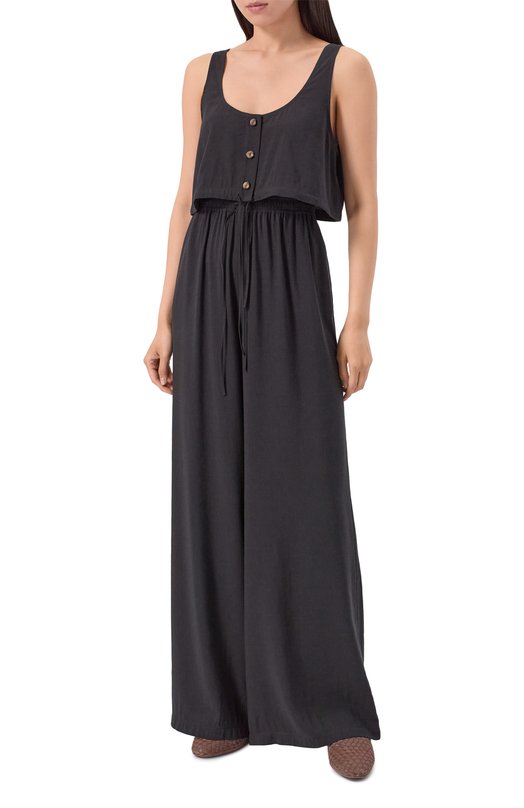Брюки изо льна и вискозы EDOMO T006118SS25 Чёрный  T006118SS25 Фото 2