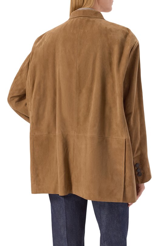 Замшевый жакет Weekend Max Mara R0LANDA Бежевый  R0LANDA Фото 4