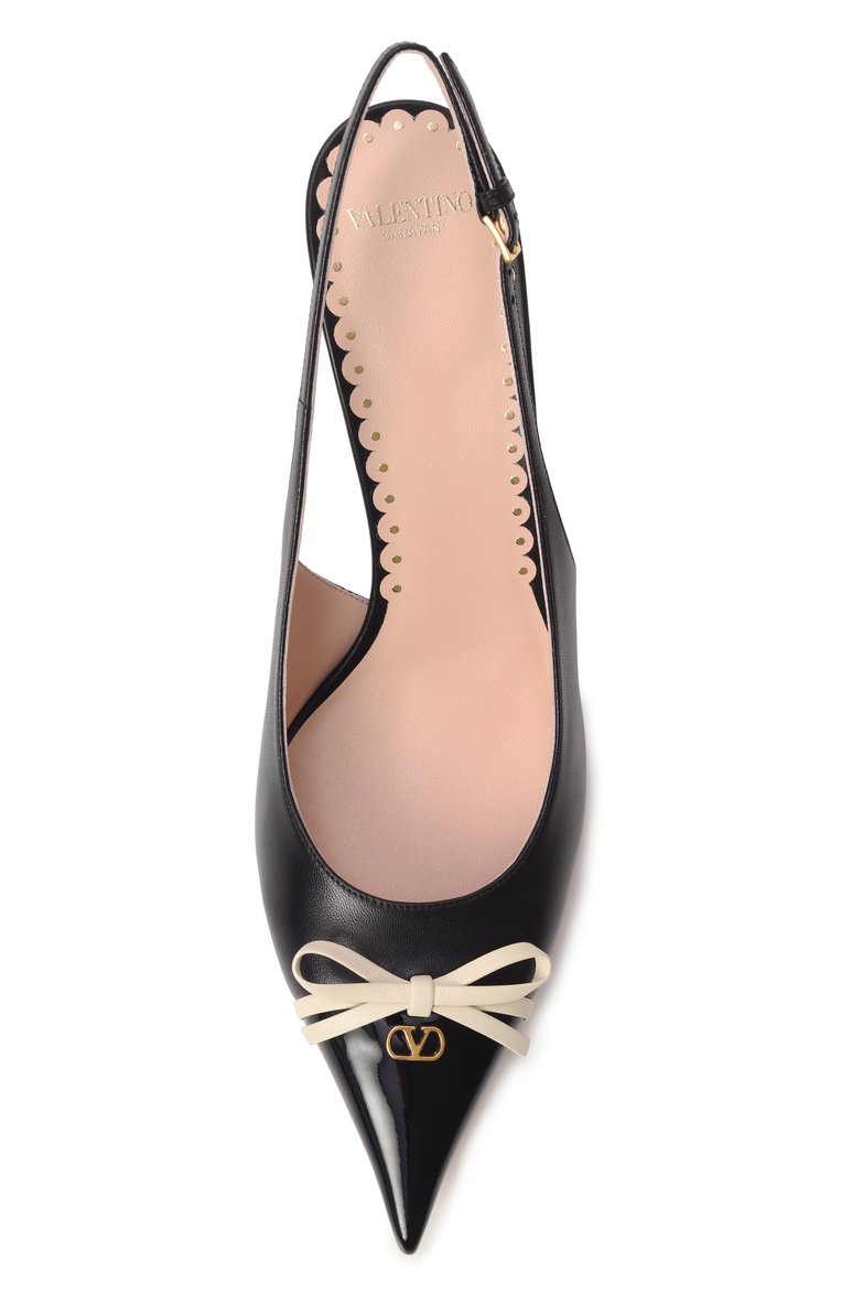 Женские кожаные туфли bepointy 80 VALENTINO черного цвета, арт. 6W2S0LQ1/DAL | Фото 6 (Материал внутренний: Натуральная кожа; Каблук высота: Высокий; Подошва: Плоская; Материал внешний: Натуральная кожа; Каблук тип: Шпилька; Женское Кросс-КТ: Слингбэки)