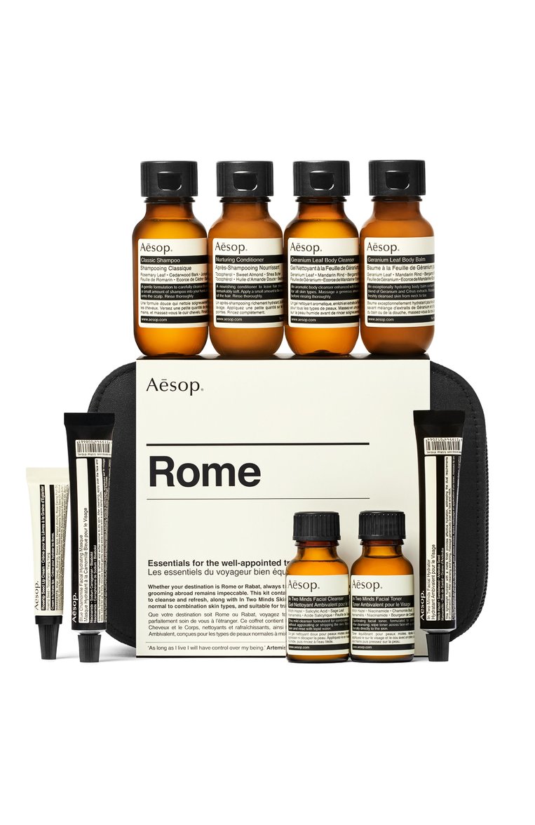 Дорожный набор rome city kit combination AESOP бесцветного цвета, арт. APB218 | Фото 1 (Статус проверки: Проверена категория; Региональные ограничения белый список (Axapta Mercury): RU, Не проставлено; Нос: Не проставлено; Материал внутренний: Не назначено; Ограничения доставки: flammable)