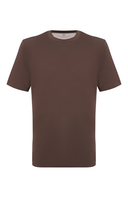 Хлопковая футболка Brunello Cucinelli M0B131308 Коричневый M0B131308