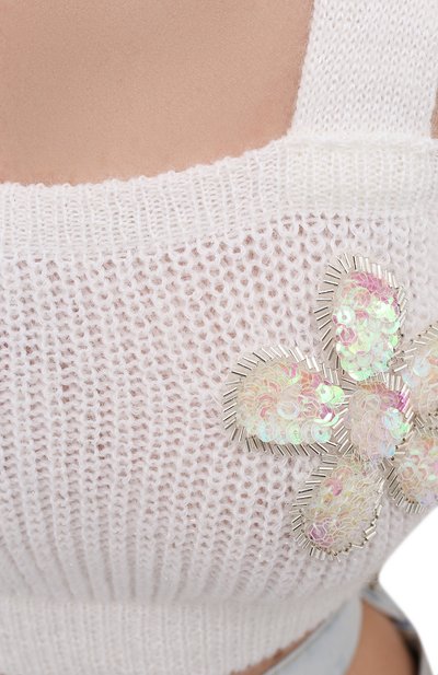 Топ ALESSANDRA RICH белого цвета по цене 38500 руб., арт. FAB2609-K2858, фото 5 Топ ALESSANDRA RICH, арт. FAB2609-K2858, фото 5