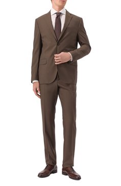 Мужской шерстяной костюм CORNELIANI коричневого цвета, арт. 256005-2518414_SET | Фото 1 (Рукава: Длинные; Материал сплава: Проставлено; Драгоценные камни: Проставлено; Материал внешний: Шерсть; Костюмы М: Однобортный; Стили: Клас�сический)