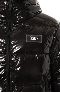 Мужская пуховик DSQUARED2 черного цвета, арт. S74AM1447/S54056 | Фото 5 (Мужское Кросс-КТ: пуховик-короткий; Рукава: Длинные; Материал внешний: Синтетический материал; Стили: Гранж; Материал сплава: Проставлено; Материал подклада: Синтетический материал; Драгоценные камни: Проставлено; Длина (верхняя одежда): Короткие; Материал утеплителя: Пух и перо)