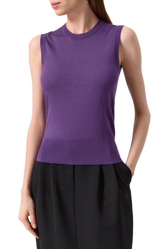 Шелковый топ Dolce & Gabbana FXT04T/JBSKY Фиолетовый  FXT04T/JBSKY Фото 3