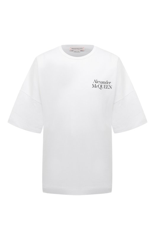 Хлопковая футболка Alexander McQueen 750655/QVZ06 Белый 750655/QVZ06