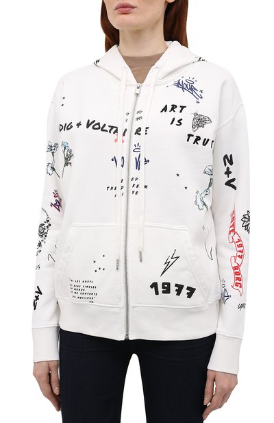 Хлопковая толстовка ZADIG AND VOLTAIRE белого цвета по цене 25700 руб., арт. SKTR7102F, фото 3 Хлопковая толстовка ZADIG AND VOLTAIRE, арт. SKTR7102F, фото 3