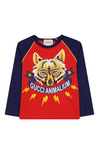 Хлопковый лонгслив с принтом GUCCI, ар т. 512833/X9U00, фото 1