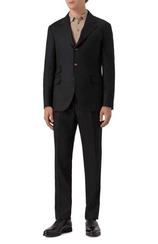 Шерстяной костюм Brunello Cucinelli ME226LDWH Чёрный  ME226LDWH Фото 2