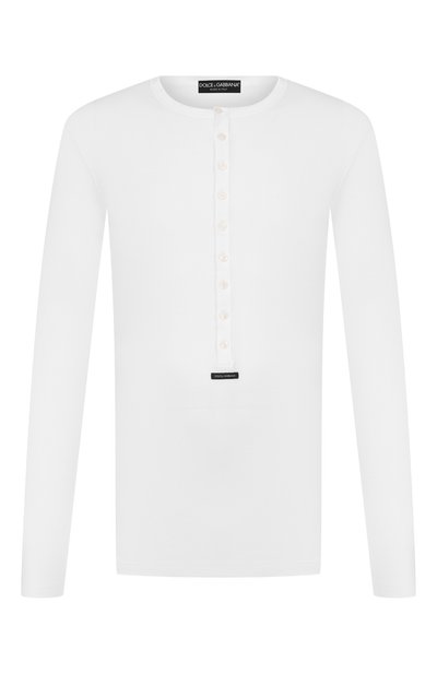 Мужская хлопковый лонгслив-хенли DOLCE & GABBANA, арт. G8PG8T/G7P3J