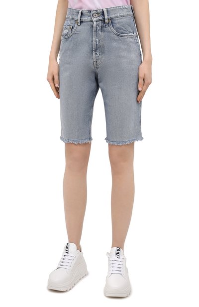 Джинсовые шорты MIU MIU синего цвета по цене 79000 руб., арт. GWP353-U8R-F0008, фото 3 Джинсовые шорты MIU MIU, арт. GWP353-U8R-F0008, фото 3