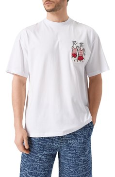 Мужская хлопковая футболка MSGM белого цвета, арт. 3840MM140/257002 | Фото 3 (Материал сплава: Проставлено; Рукава: Короткие; Длина (для топов): Стандартные; Драгоценные камни: Проставлено; Стили: Кэжуэл; Принт: С принтом; Материал внешний: Хлопок; Кросс-КТ: Джерси; Мужское Кросс-КТ: Футболка-одежда)