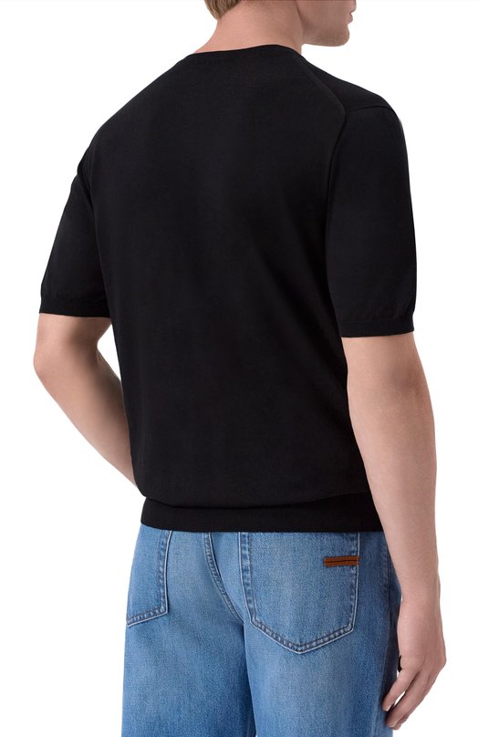 Хлопковый джемпер Kiton UMKXX37K5 Чёрный  UMKXX37K5 Фото 4