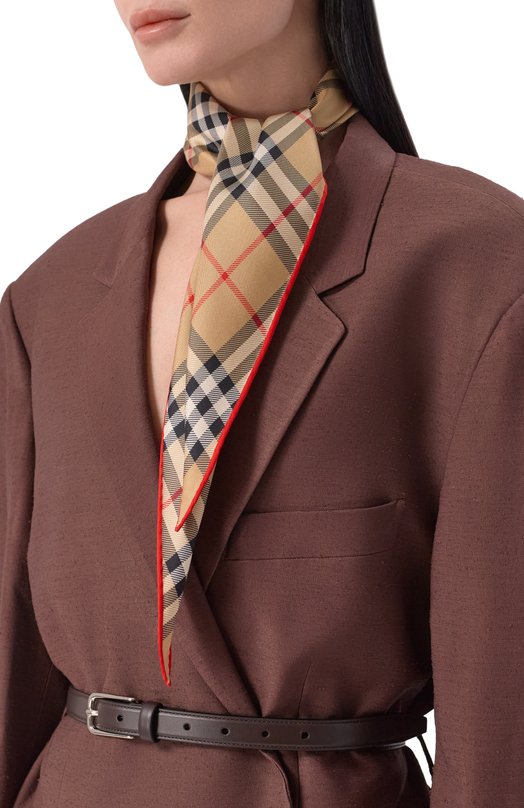Шелковый платок Burberry 8116998 Бежевый  8116998 Фото 2