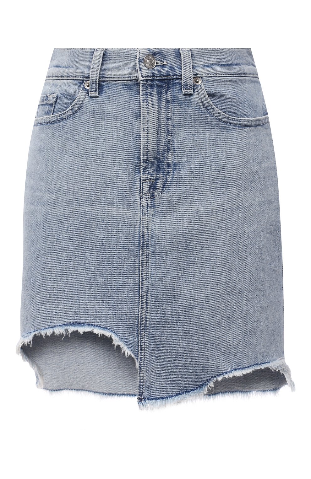 Джинсовая юбка 7 FOR ALL MANKIND голубого цвета по цене 13400 руб., арт. JSSKB750L0, фото 1 Джинсовая юбка 7 FOR ALL MANKIND, арт. JSSKB750L0, фото 1