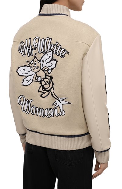 Шерстяной бомбер OFF-WHITE, арт. 0WEH019F21FAB001, фото 4