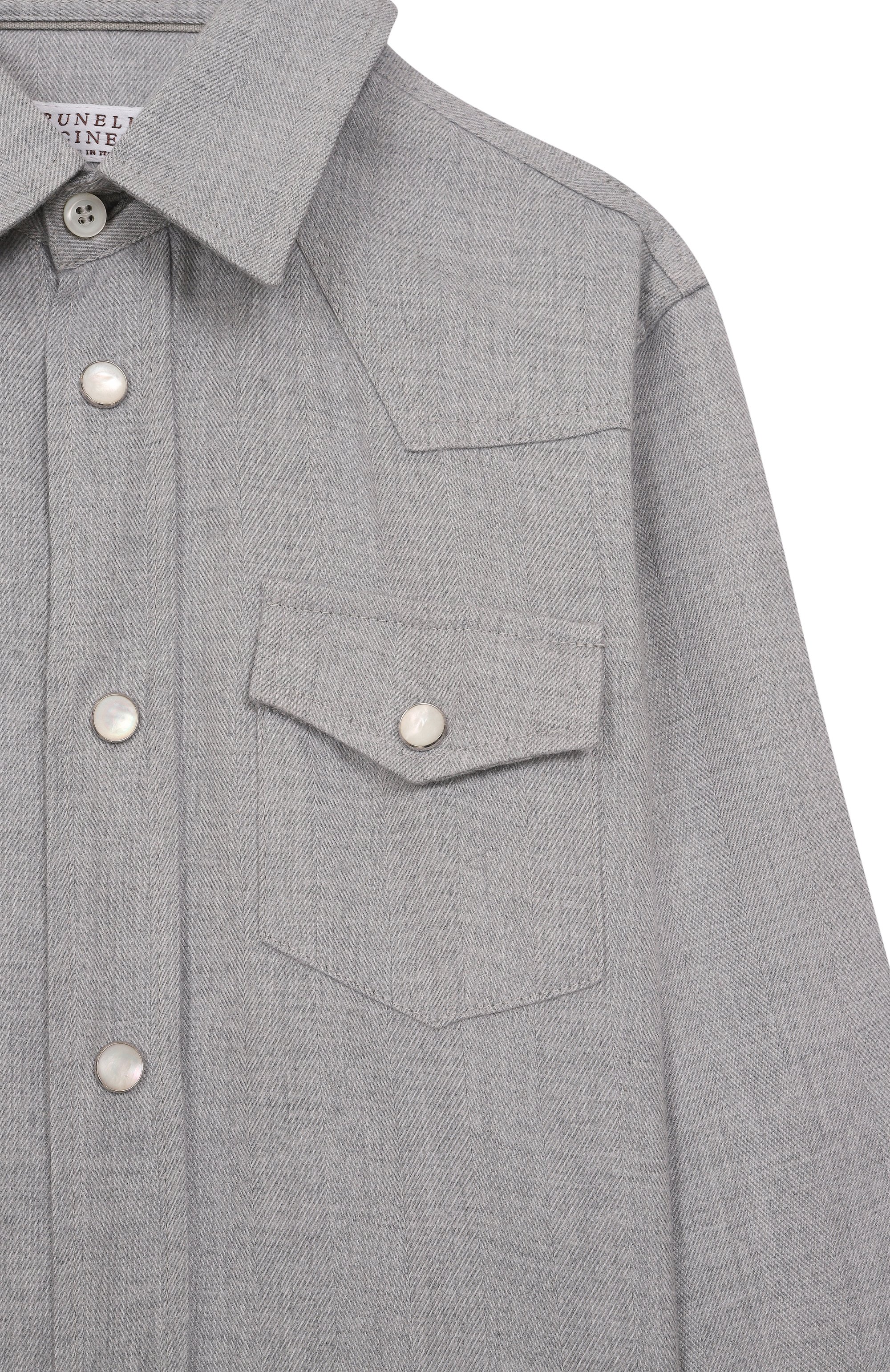 Рубашка из хлопка и лиоцелла BRUNELLO CUCINELLI, арт. BY637C360B, фото 3