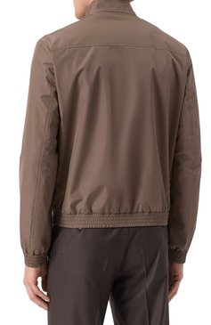 Мужской бомбер CANALI коричневого цвета, арт. 040988U/G02321 | Фото 4 (Драгоценные камни: Проставлен�о; Рукава: Длинные; Длина (верхняя одежда): Короткие; Материал сплава: Проставлено; Стили: Кэжуэл; Принт: Без принта; Кросс-КТ: бомбер; Материал внешний: Синтетический материал)