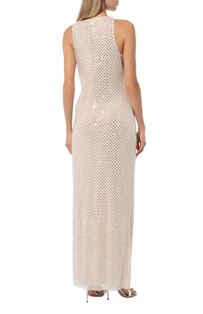 Платье с отделкой стразами SELF-PORTRAIT кремового цвета по цене 79950 руб., арт. PF24-171X-C, фото 4 Платье с отделкой стразами SELF-PORTRAIT, арт. PF24-171X-C, фото 4