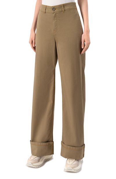 Хлопковые брюки GRAN SASSO хаки цвета по цене 34950 руб., арт. 76265/50491, фото 3 Хлопковые брюки GRAN SASSO, арт. 76265/50491, фото 3