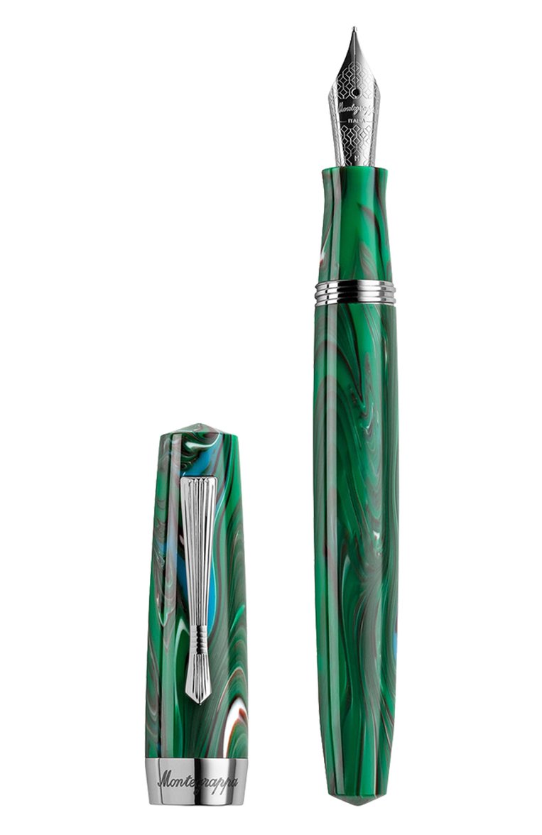 Перьевая ручка MONTEGRAPPA зеленого цвета, арт. ISE2R1AG | Фото 1 (Нос: Не проставлено; Региональные ограничения белый список (Axapta Mercury): Не проставлено; Материал сплава: Сталь; Ограничения доставки: m-style)