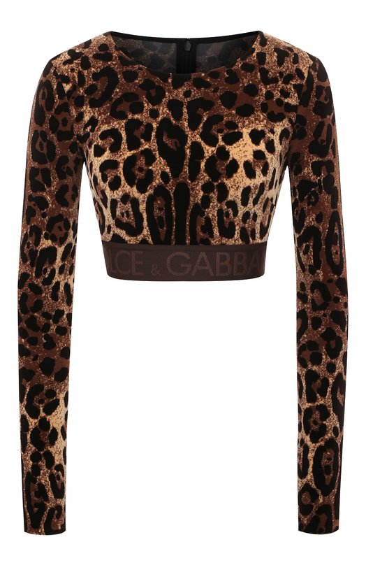 Хлопковый топ Dolce & Gabbana F8S62T/FJ7D5 Леопардовый F8S62T/FJ7D5
