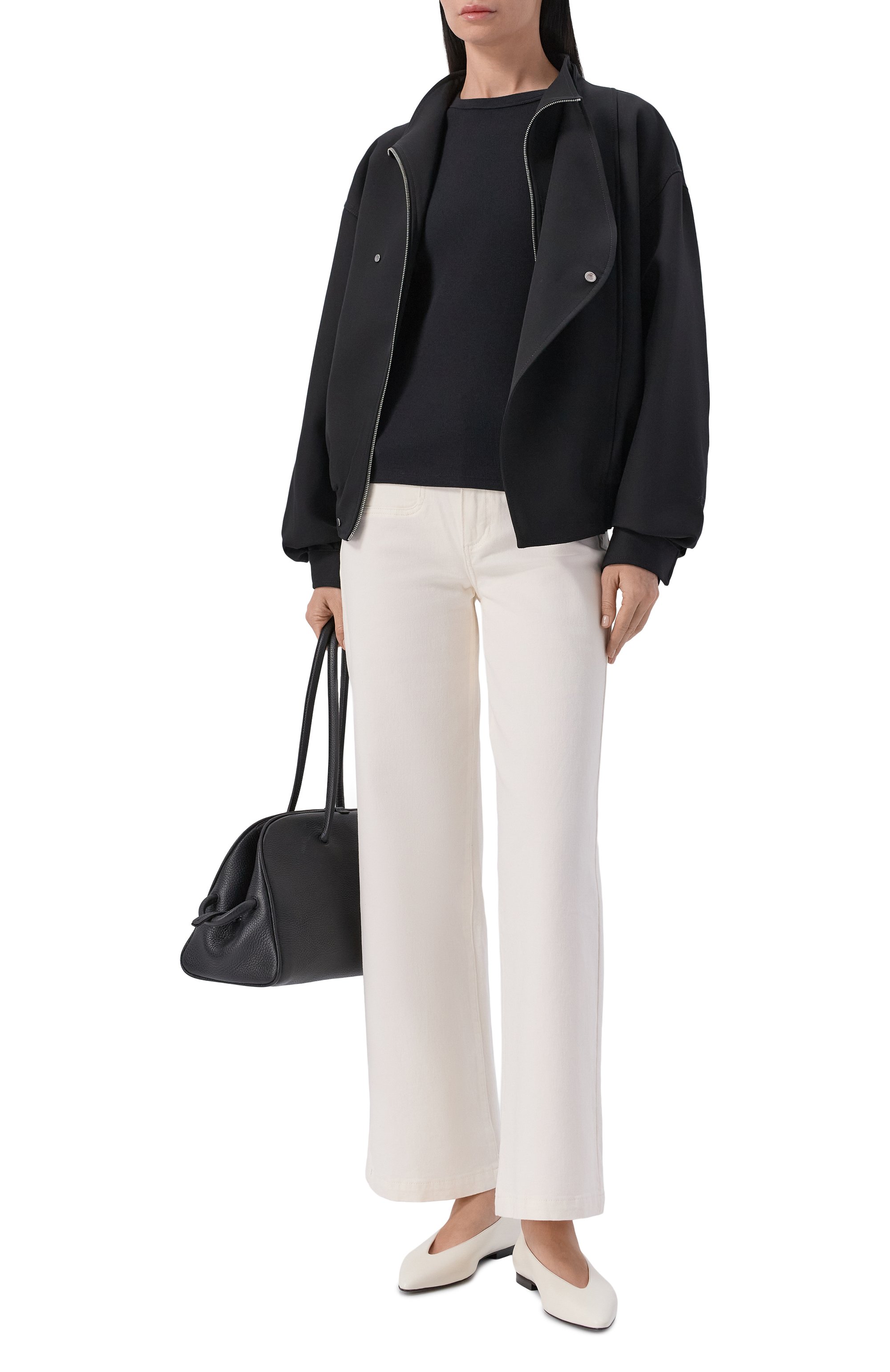 Футболка из хлопка и шелка 12 STOREEZ черного цвета по цене 5300 руб., арт. 137762, фото 2 Футболка из хлопка и шелка 12 STOREEZ, арт. 137762, фото 2