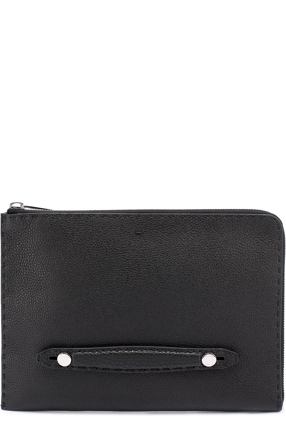 Кожаная папка для документов на молнии FENDI черного цвета по цене 74200 руб., арт. 7M0225/NDU, фото 1 Кожаная папка для документов на молнии FENDI, арт. 7M0225/NDU, фото 1