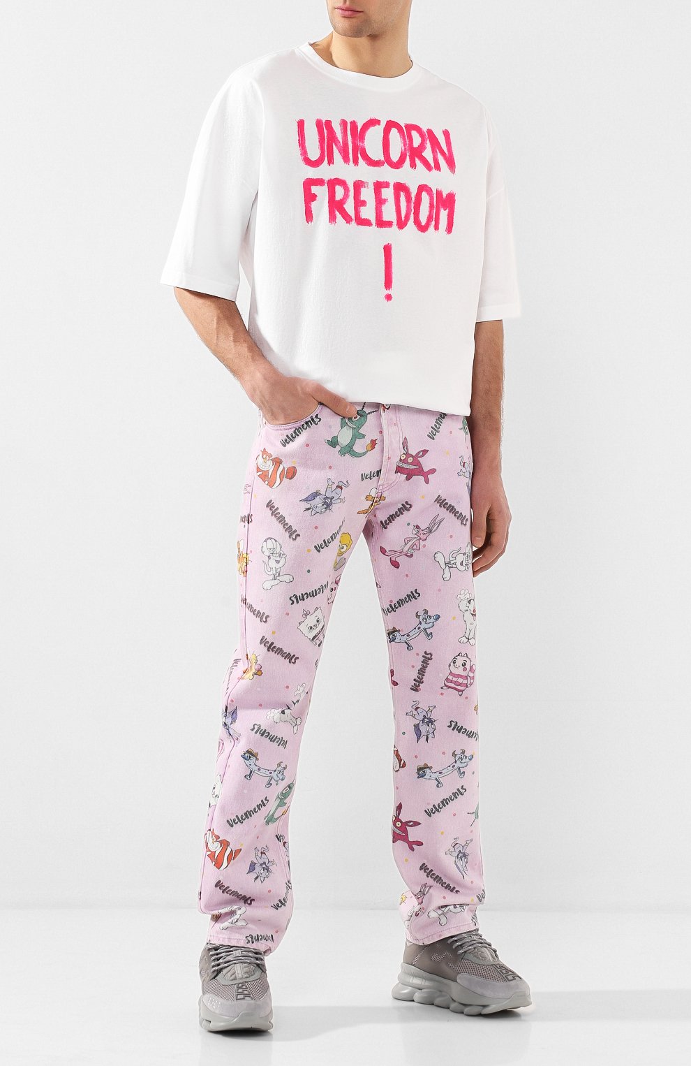 Хлопковая футболк а VETEMENTS, арт. SS20TR375 1618/W/WHITE, фото 6