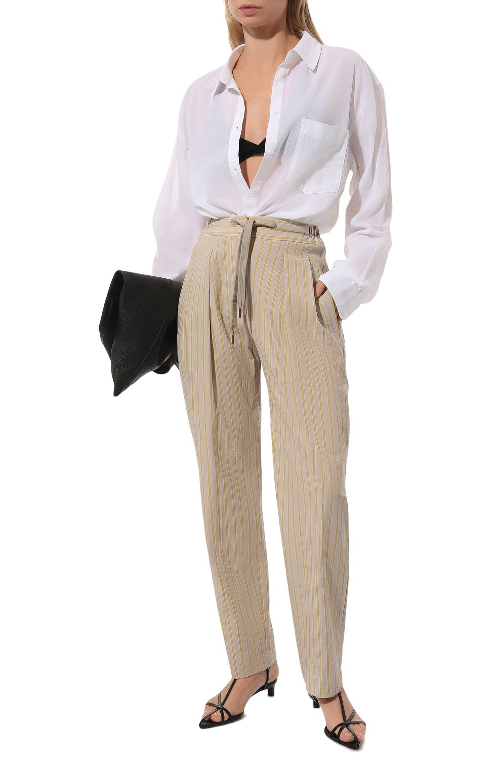 Брюки из хлопка и льна BRUNELLO CUCINELLI, арт. MH564B1312, фото 2