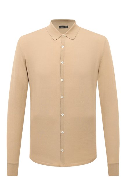 Мужская хлопковая рубашка VAN LAACK бежевого цвета по цене 32800 руб., арт. SAFIN0/S00174 | Фото 1