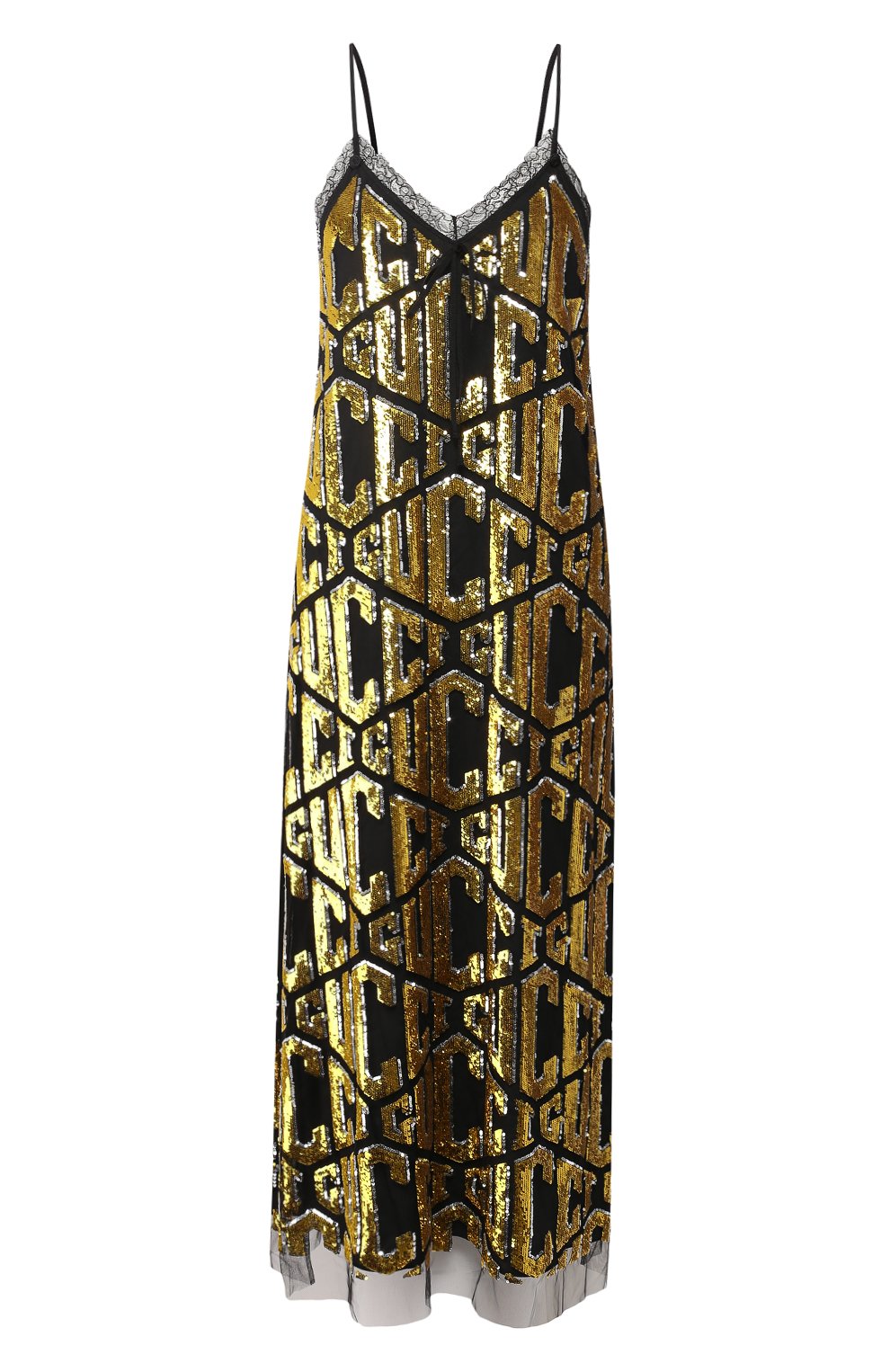 Платье-миди с пайетками на бретельках GUCCI, арт. 523643/ZLZ32, фото 1