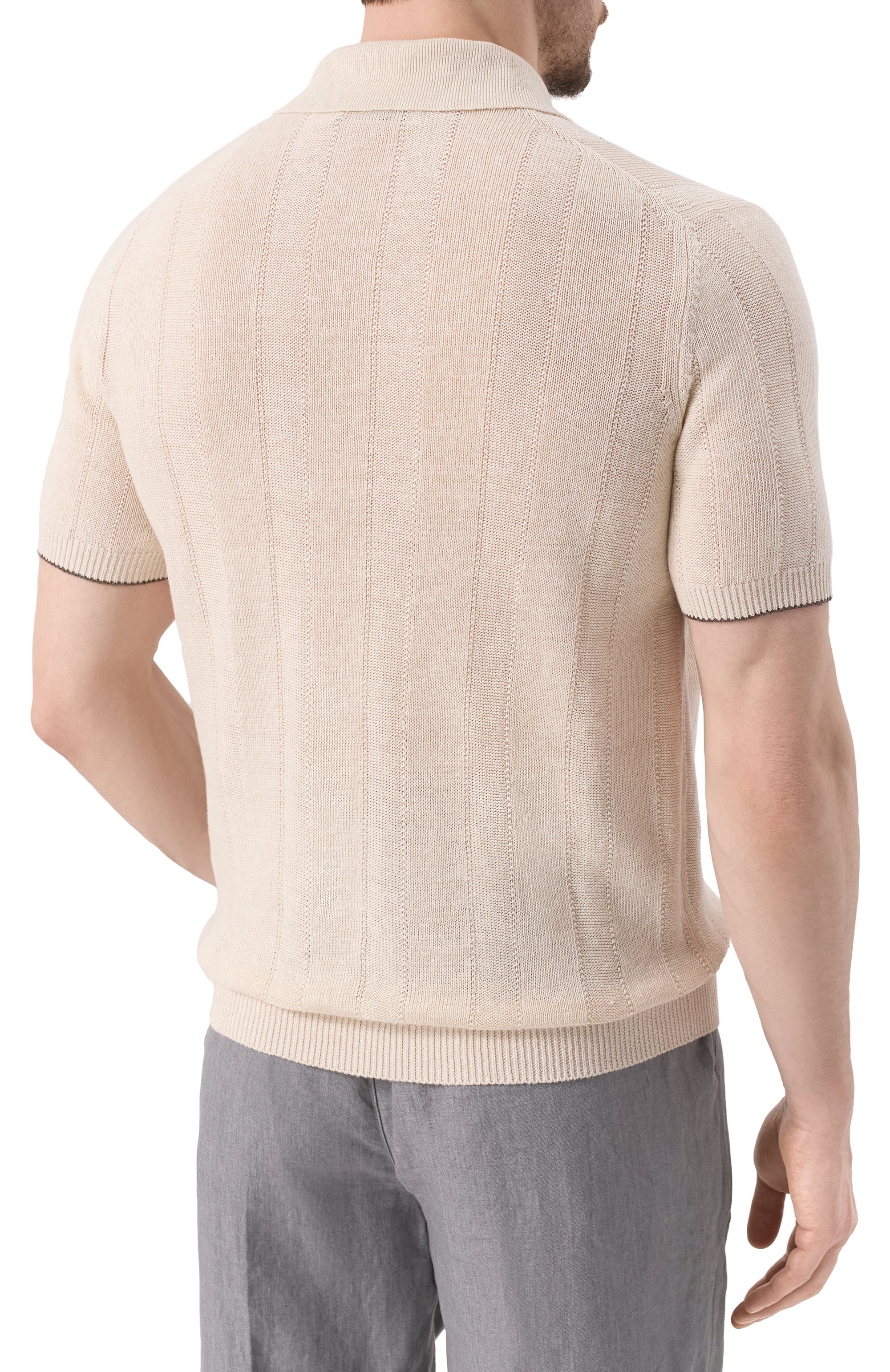 Поло изо льна и хлопка BRUNELLO CUCINELLI, арт. M2L707815, фото 4