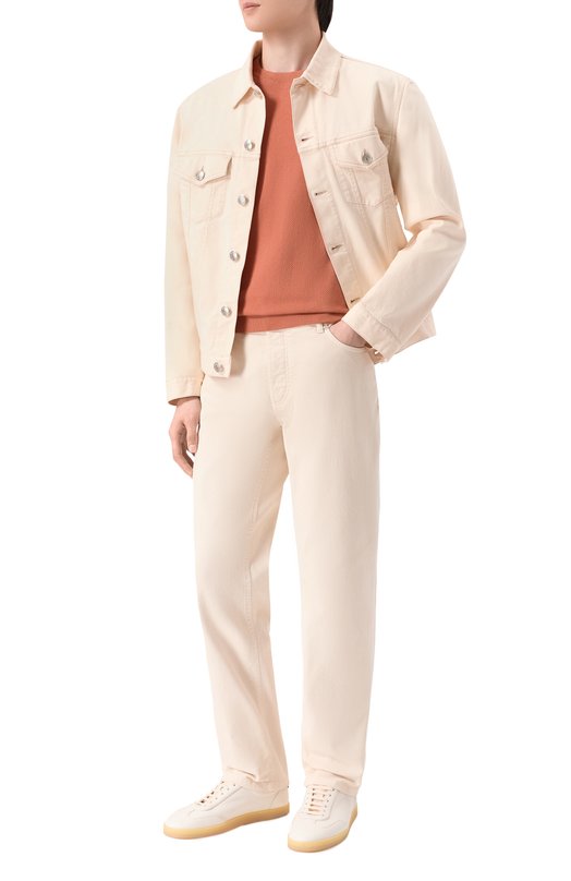 Хлопковый джемпер Brioni UMR00L/P0K15 Оранжевый  UMR00L/P0K15 Фото 2