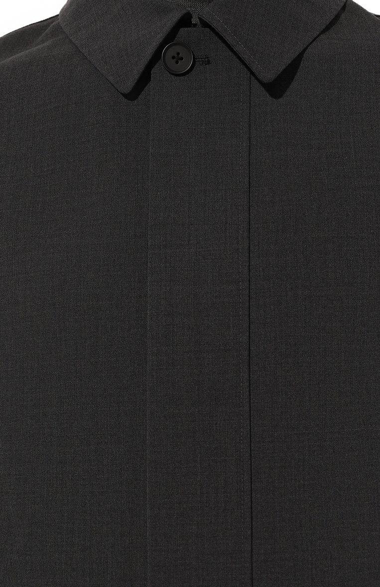 Мужской шерстяное пальто YVES SALOMON темно-серого цвета, арт. 24EHM02510B17W | Фото 5 (Материал внешний: Шерсть; Рукава: Длинные; Длина (верхняя одежда): До середины бедра; Материал сплава: Проставлено; Драгоценные камни: Проставлено; Мужское Кросс-КТ: пальто-верхняя одежда; Стили: Кэжуэл)