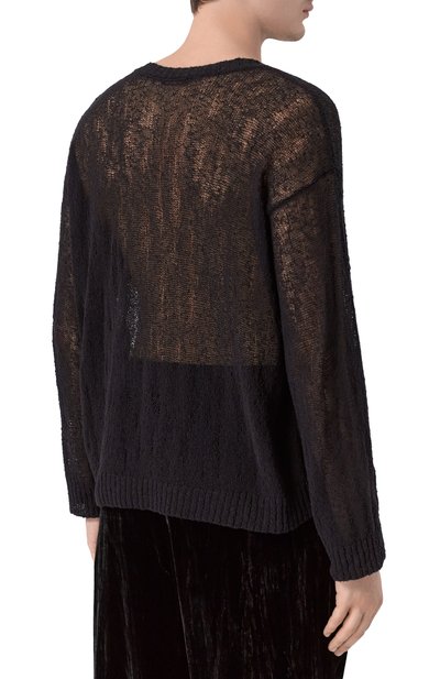 Хлопковый джемпер ANN DEMEULEMEESTER черного цвета по цене 98850 руб., арт. B0013750/KN084, фото 4 Хлопковый джемпер ANN DEMEULEMEESTER, арт. B0013750/KN084, фото 4