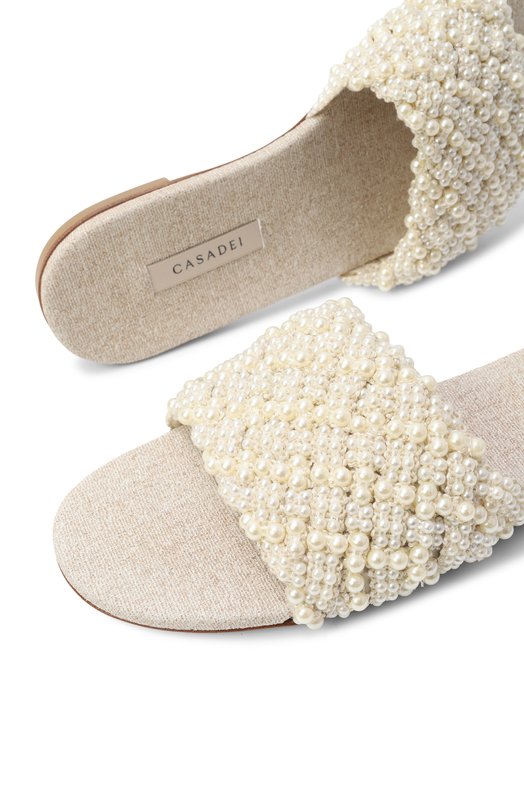 Шлепанцы Pearlsway Casadei 1M479J0101/C2786 Кремовый  1M479J0101/C2786 Фото 7