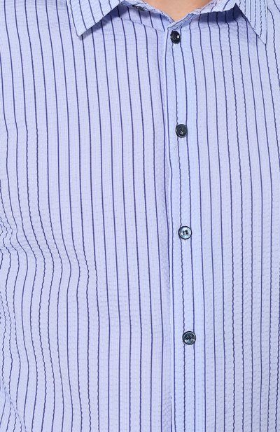 Хлопковая рубашка с воротником кент GIORGIO ARMANI синего цвета по цене 65400 руб., арт. 8WGCCZ97/TZ228, фото 5 Хлопковая рубашка с воротником кент GIORGIO ARMANI, арт. 8WGCCZ97/TZ228, фото 5