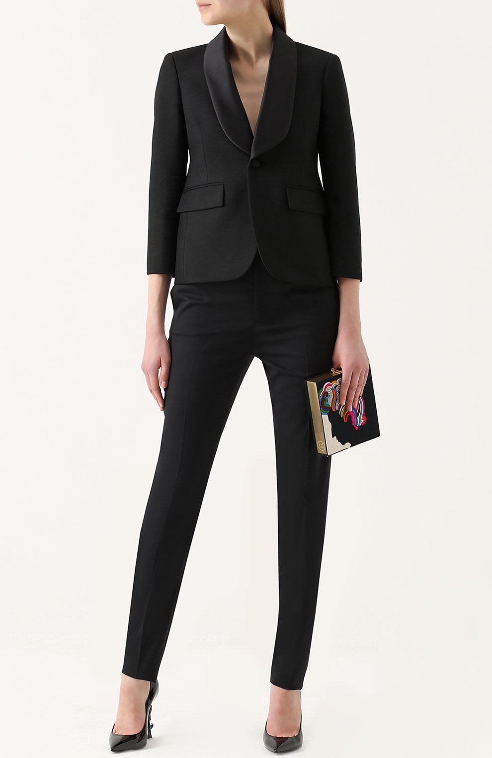 Брюки прямого кроя со стрелками SAINT LAURENT, арт. 468583/Y174Q, фото 2