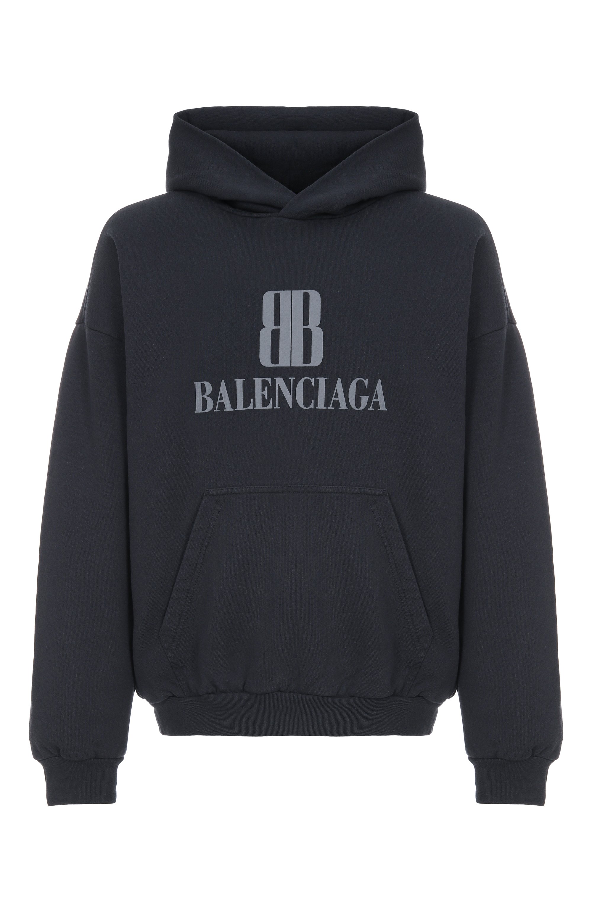 Хлопковое худи BALENCIAGA черного цвета по цене 141000 руб., арт. 767877/TSV03, фото 1 Хлопковое худи BALENCIAGA, арт. 767877/TSV03, фото 1