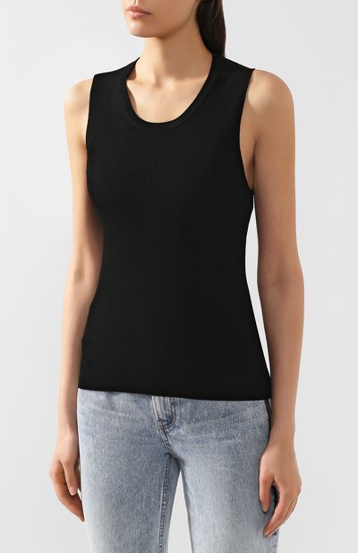 Топ из вискозы HELMUT LANG черного цвета по цене 29950 руб., арт. J06HW704, фото 3 Топ из вискозы HELMUT LANG, арт. J06HW704, фото 3