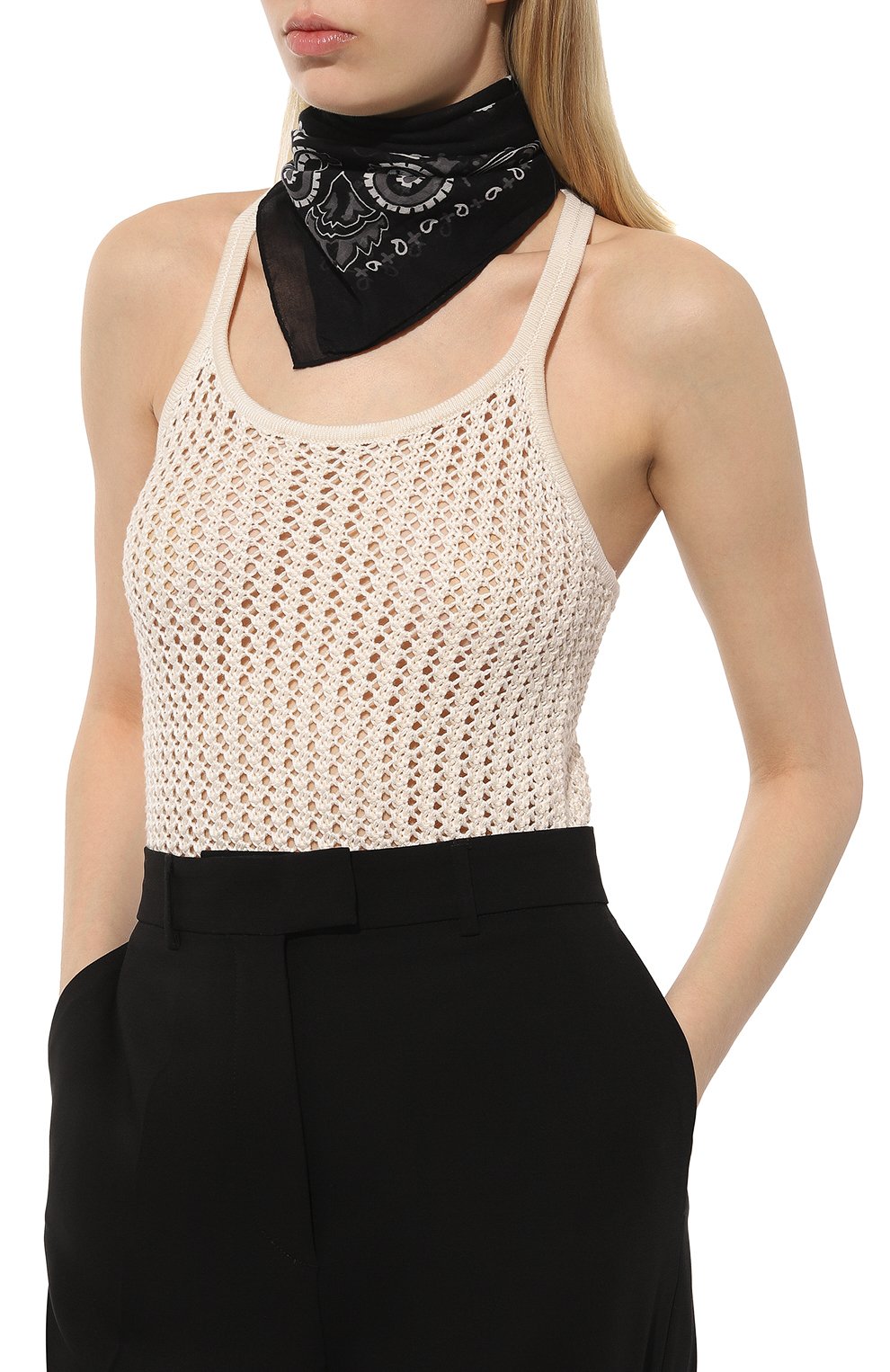 Хлопковый платок DESTIN черного цвета по цене 4695 руб., арт. DDS3MAT/C0TBA, фото 4 Хлопковый платок DESTIN, арт. DDS3MAT/C0TBA, фото 4